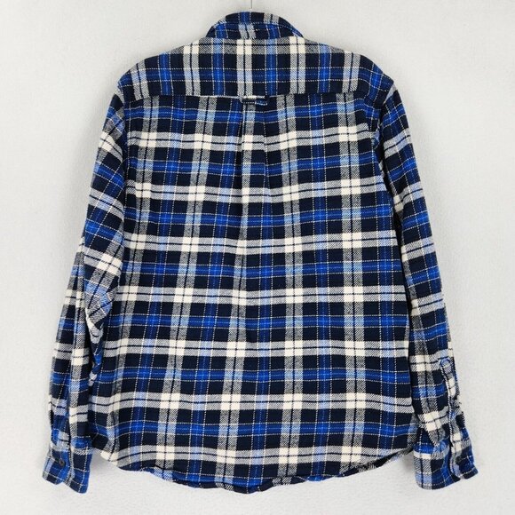 Orvis Shirt Mens Large Blue Tartan Plaid Jacket Shacket Heavy Flannel Button Up - Picture 11 of 13